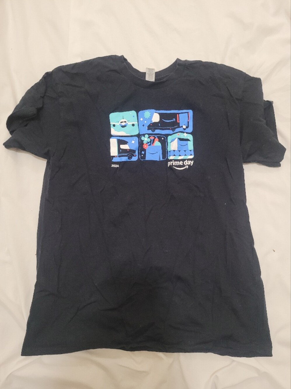 Gildan Black Short-Sleeve Prime Day Graphic Tee with Blue Accents